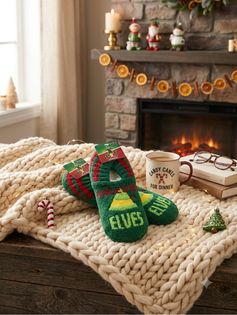 Christmas in July "Elf" Movie Slipper Socks – "Raised by Elves" – Unisex